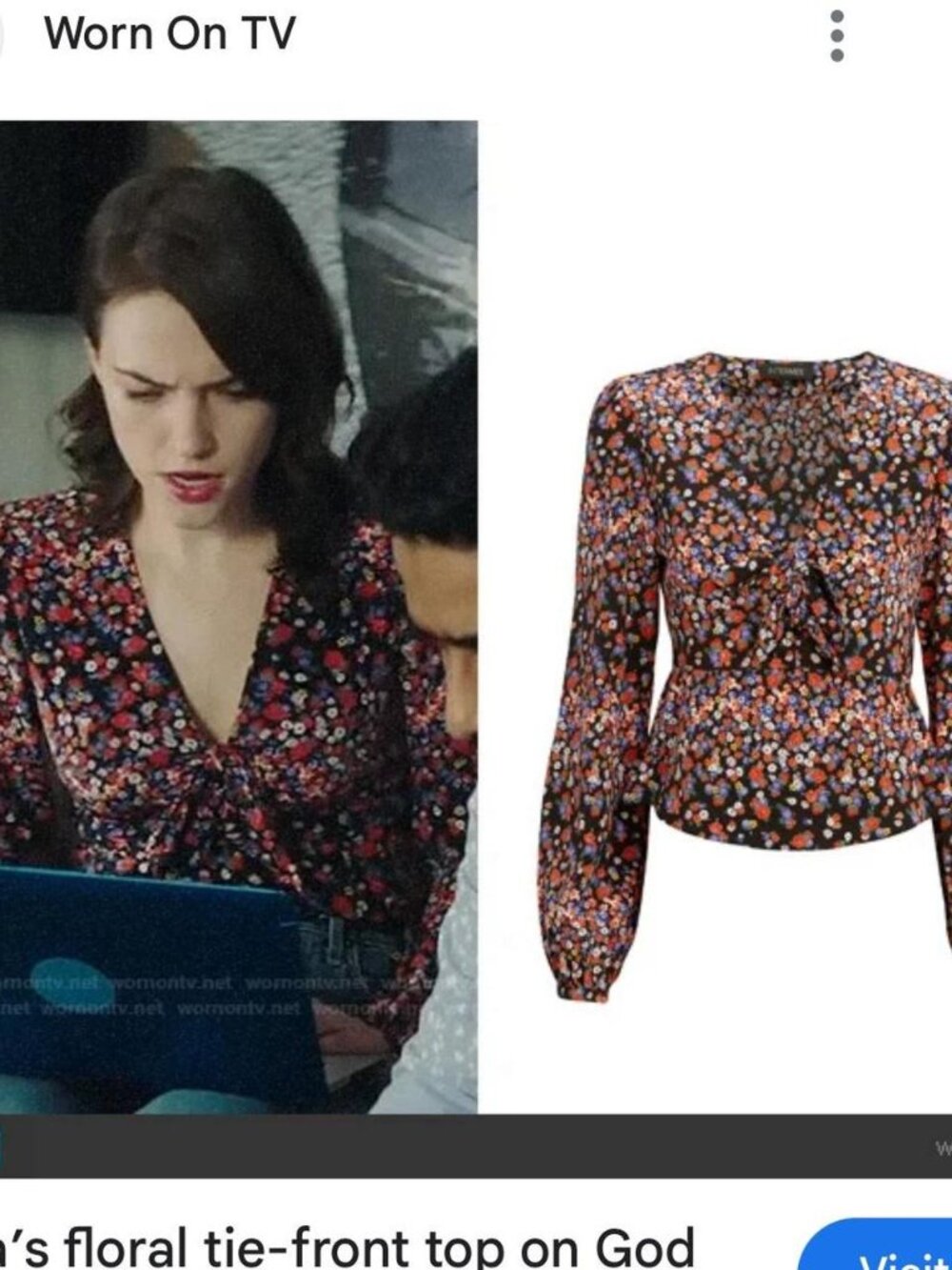 Intermix 100% Silk Floral Tie-Front Blouse Size S